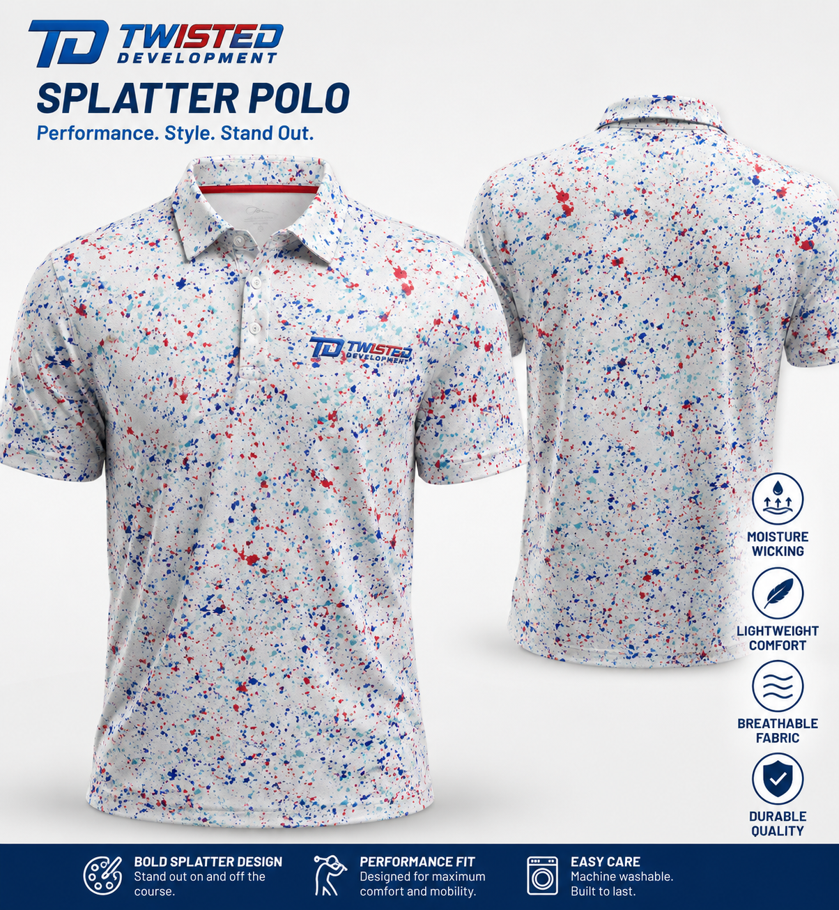 Splatter Twisted Development Polo